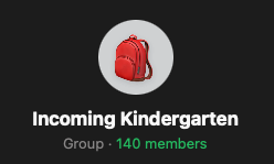 TPES Incoming Kindergarten Families WhatsApp