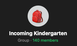 TPES Incoming Kindergarten Families WhatsApp