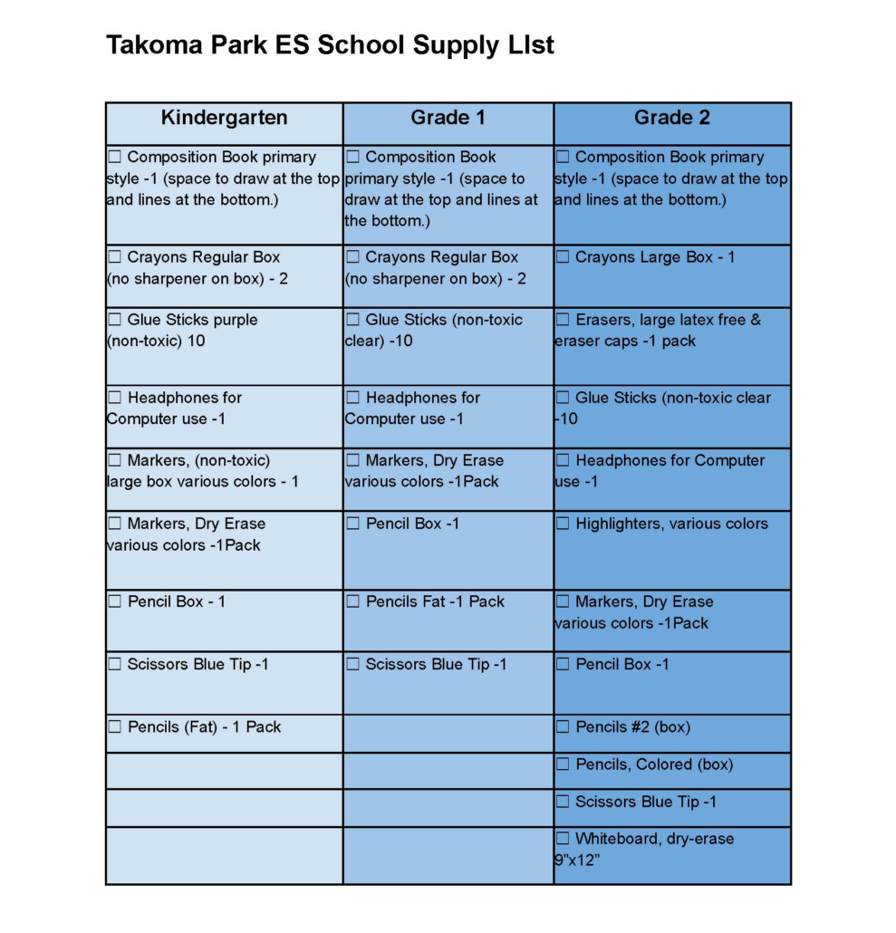 TPES 26:27 School Supply Lists Final