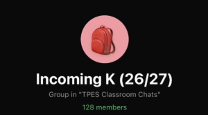 TPES PTA WhatsApp Community Kindergarteners